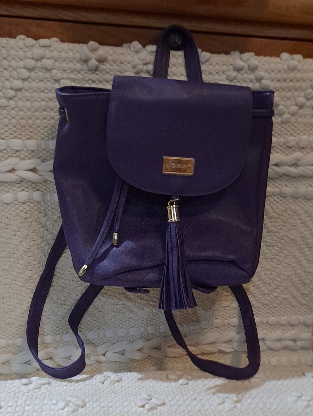 Stylish Purple Tassel Women's Backpack by Unknown Brand